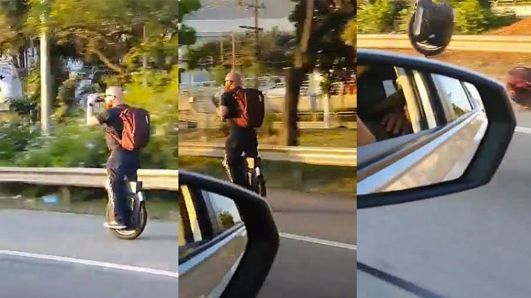 Πτώση με ηλεκτρικό μονόκυκλο