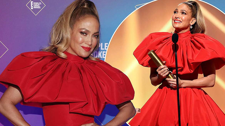 People’s Choice Awards 2020: Απαστράπτουσα η Jennifer Lopez με κατακόκκινο φόρεμα Christian Siriano