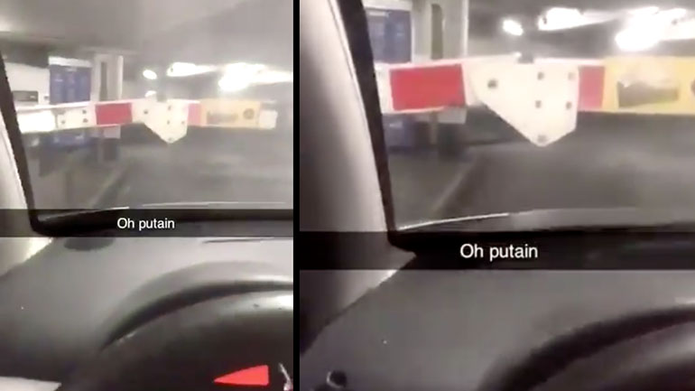 Γυναίκα επιχειρεί να περάσει κάτω από μια μπάρα