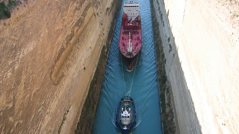 Αναστέλλονται μέχρι τις 24 Νοεμβρίου οι διελεύσεις πλοίων από τη διώρυγα της Κορίνθου