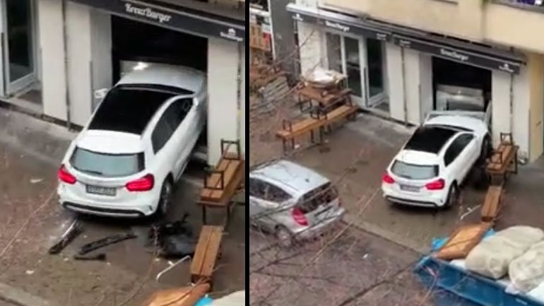 Αυτοκινητιστής σπάει τα παράθυρα ενός εστιατορίου 