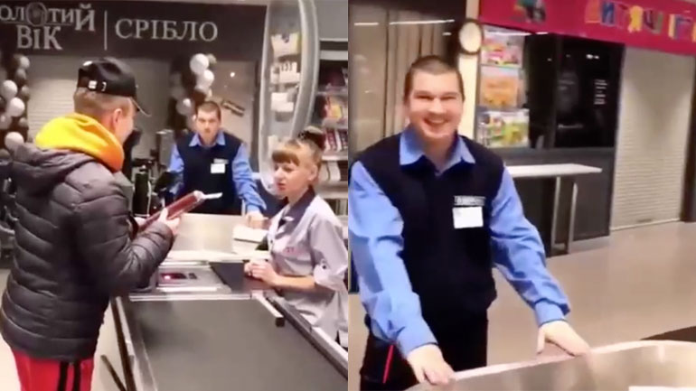 Δύο νεαροί κάνουν ένα μαγικό κόλπο για να κλέψουν ένα λουκάνικο