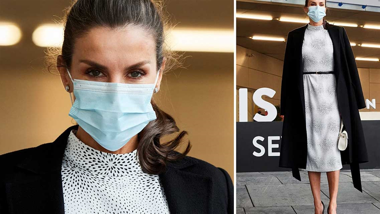 Η chic εμφάνιση της βασίλισσας Letizia με ασπρόμαυρο vintage φόρεμα