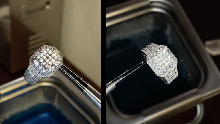 Καθαρισμός δαχτυλιδιού σε συσκευή υπερήχων