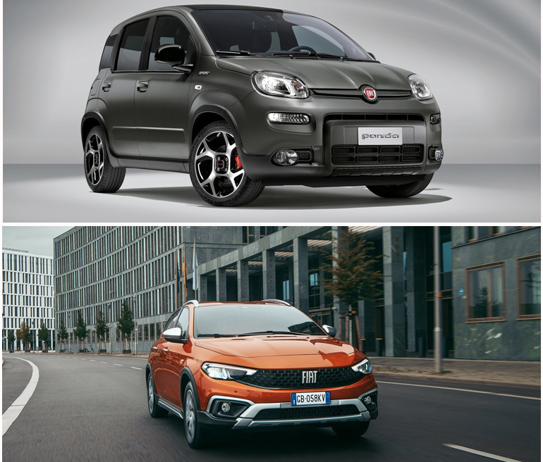 Fiat Panda (πάνω) και Fiat Tipo Cross (κάτω)