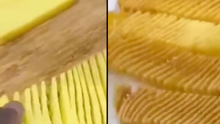 Πατάτες τηγανητές με ιδιαίτερο σχήμα