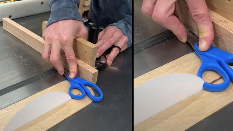 Πριόνι από χαρτί κόβει ένα ψαλίδι