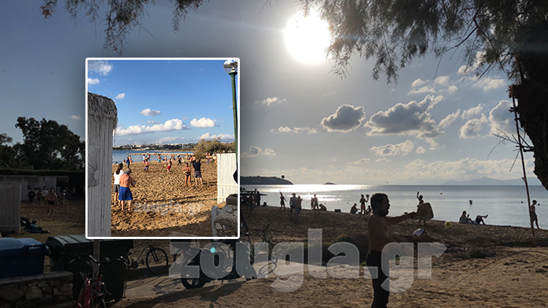 Συνωστισμός σε παραλία στο Καβούρι εν μέσω lockdown