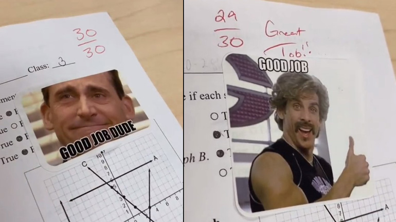 Καθηγητής βαθμολογεί με αυτοκόλλητα memes