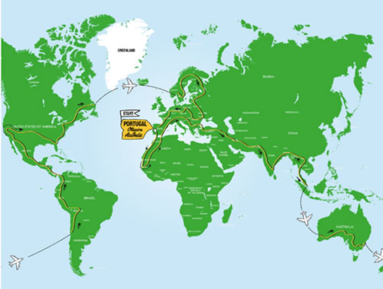 Ο χάρτης ταξιδιού του Sousa δείχνει το δύσκολο έργο που έχει μπροστά του.