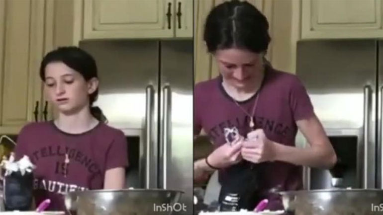 Κορίτσι χρησιμοποιεί ένα μπλέντερ (fail)