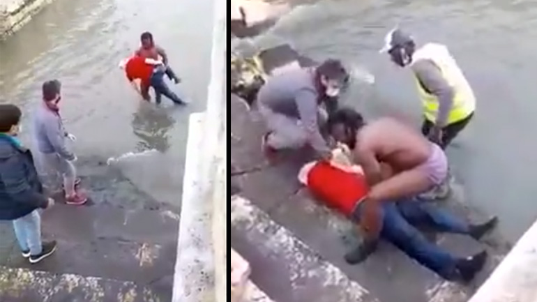 Διάσωση ενός πνιγμένου άνδρα