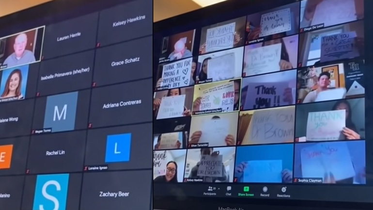 Φοιτητές κάνουν έκπληξη στον καθηγητή τους
