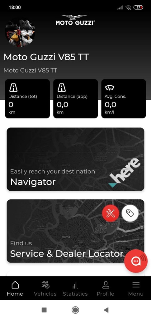 Η εφαρμογή της Moto Guzzi είναι εύκολη και χρηστική