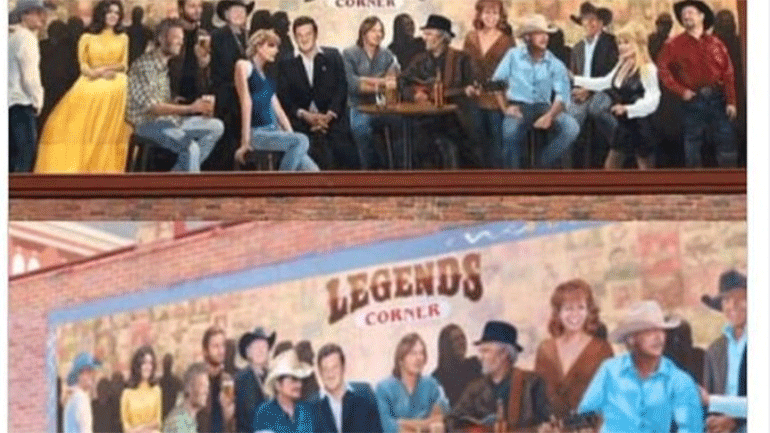 Ο Μπραντ Πέισλι αντικατέστησε σε τοιχογραφία την Τέιλορ Σουίφτ