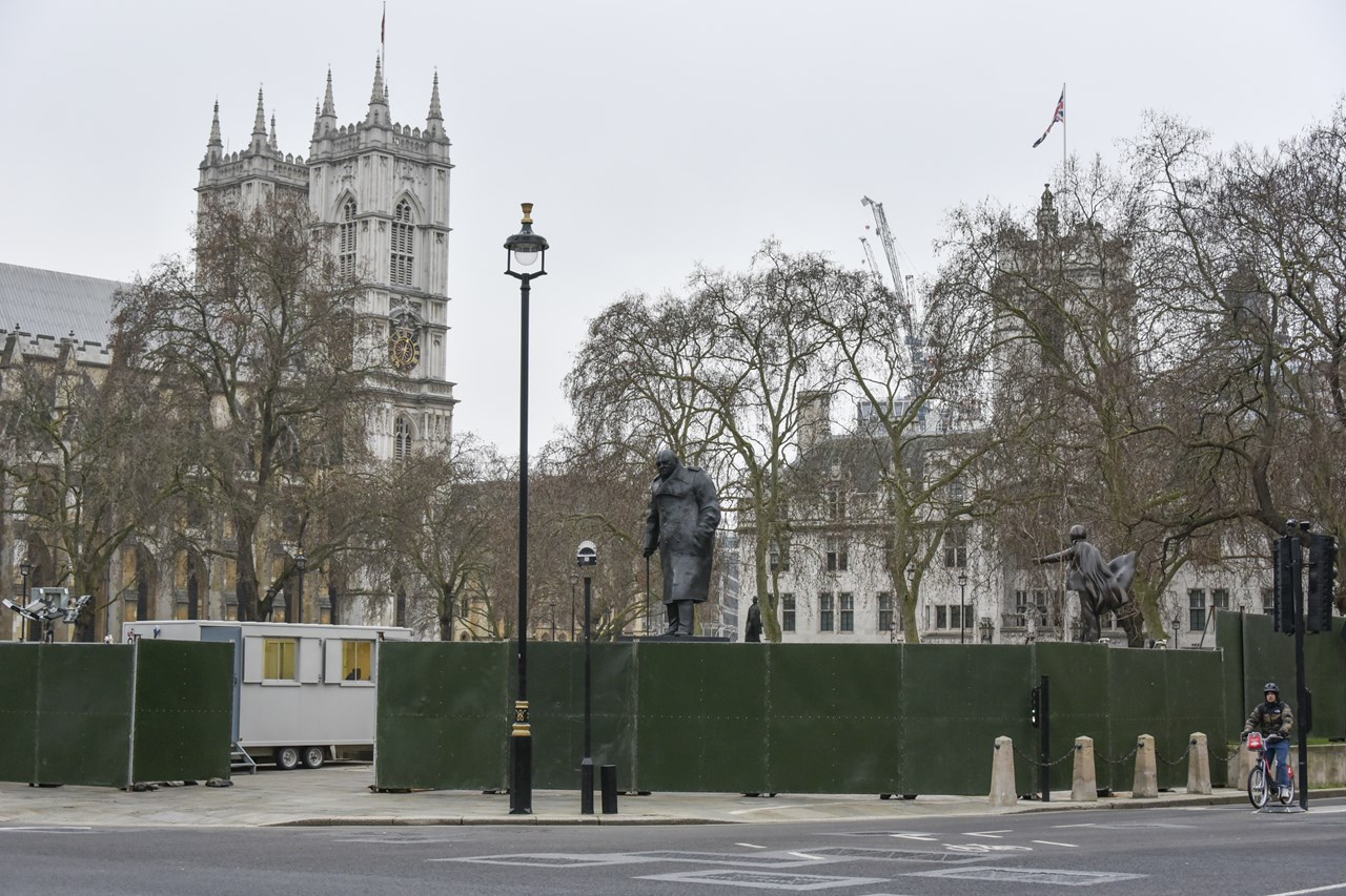 Η πλατεία Parliament Square την παραμονή Πρωτοχρονιάς