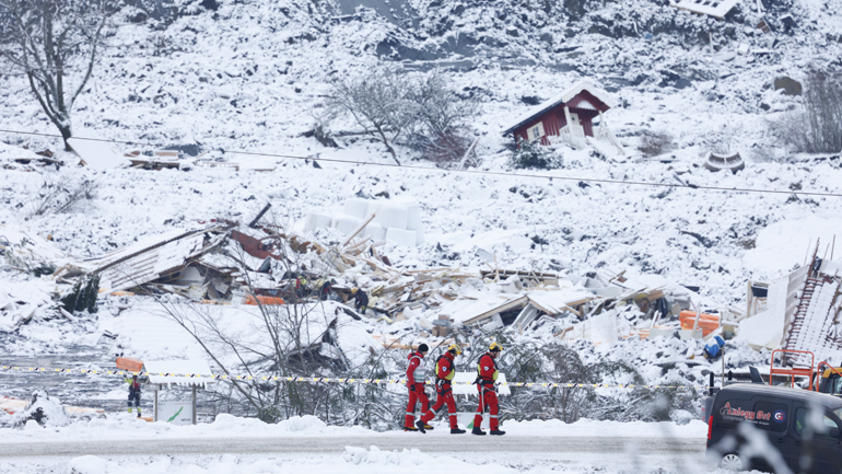 Νορβηγία: Τέσσερις νεκροί και έξι αγνοούμενοι από κατολίσθηση