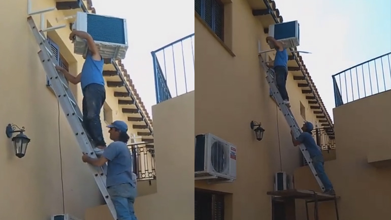 Εγκατάσταση κλιματιστικού σε τοίχο – fail