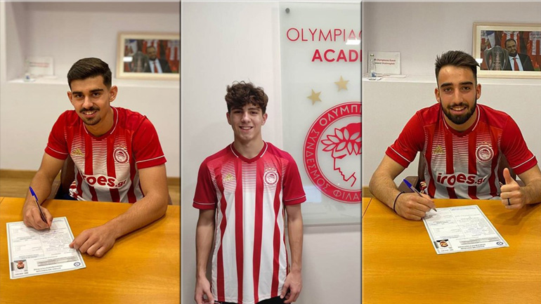 Ολυμπιακός: Επαγγελματικά συμβόλαια υπέγραψαν οι Φρέρης, Χρήστου και Σταυρόπουλος