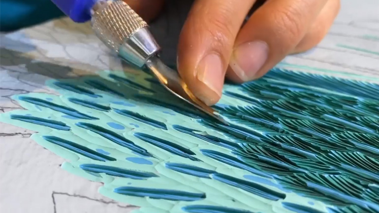 Γλυπτική σε ακρυλικό χρώμα