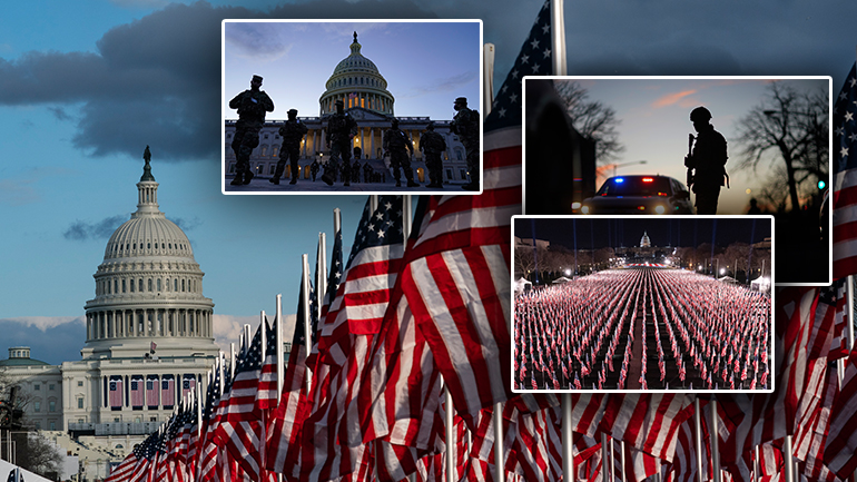 Ορκωμοσία Μπάιντεν: «Θάλασσα» από αμερικανικές σημαίες ενόψει της τελετής – Φρούριο η Ουάσινγκτον