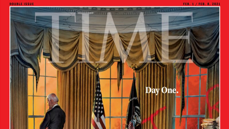 Το συγκλονιστικό εξώφυλλο του TIME για την πρώτη μέρα του Μπάιντεν στο οβάλ γραφείο