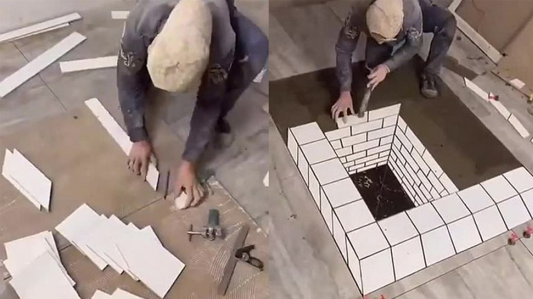 Πλακάκια μπάνιου με τρισδιάστατο εφέ