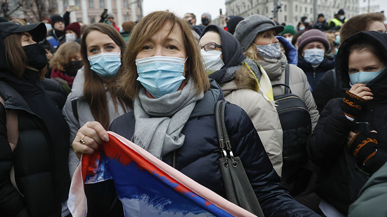 Ρωσία: Τουλάχιστον 10.000 άνθρωποι διαδήλωσαν στη Μόσχα υπέρ του Αλεξέι Ναβάλνι
