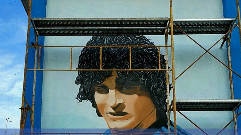 Ηρακλής: Το εντυπωσιακό σχέδιο γκράφιτι του Βασίλη Χατζηπαναγή στο «Κατσάνειο»