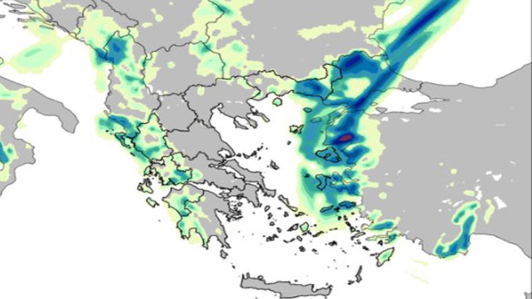 Ισχυρές και επίμονες βροχοπτώσεις στο Ανατολικό Αιγαίο
