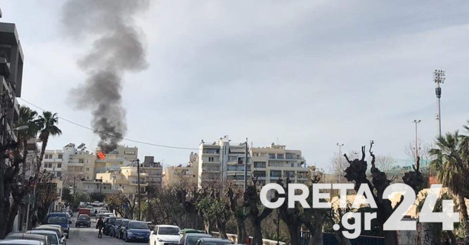 Συναγερμός για φωτιά σε πολυκατοικία στο Ηράκλειο Κρήτης