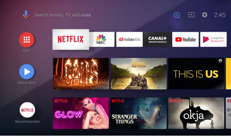 To παλιό UI του Android TV OS