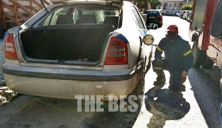 Εμπρησμός περιπολικού στην Πάτρα