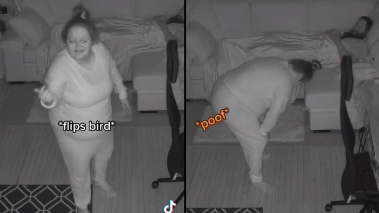 Γυναίκα υπνοβατεί στο σαλόνι