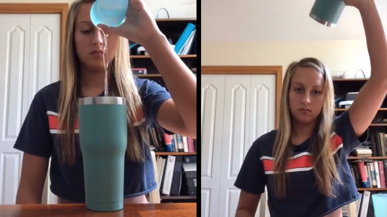 Μαγικό με νερό και ένα ποτήρι