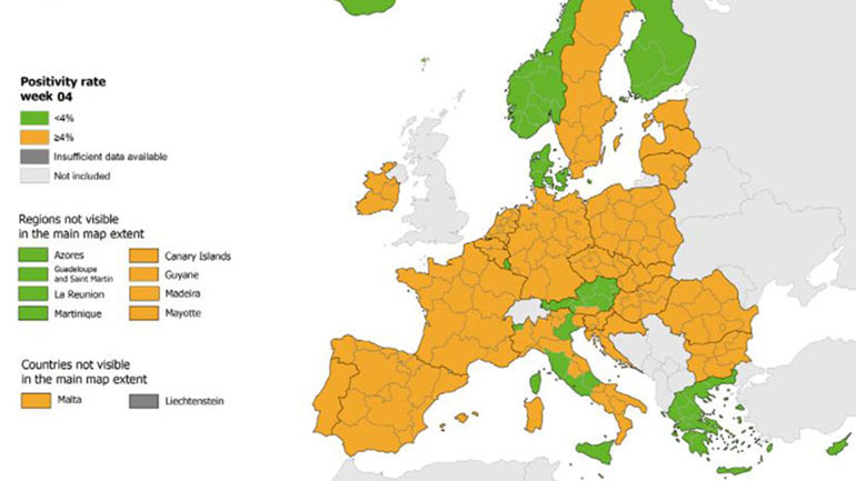 ECDC: Η Ελλάδα, η πρώτη χώρα με «πράσινες» περιοχές