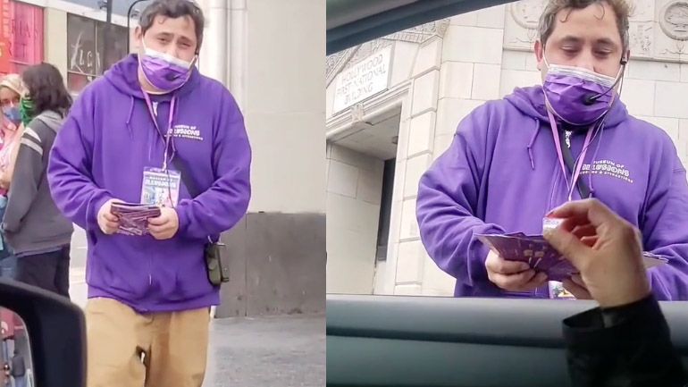 Έξυπνη τεχνική ενός διανομέα φυλλαδίων 