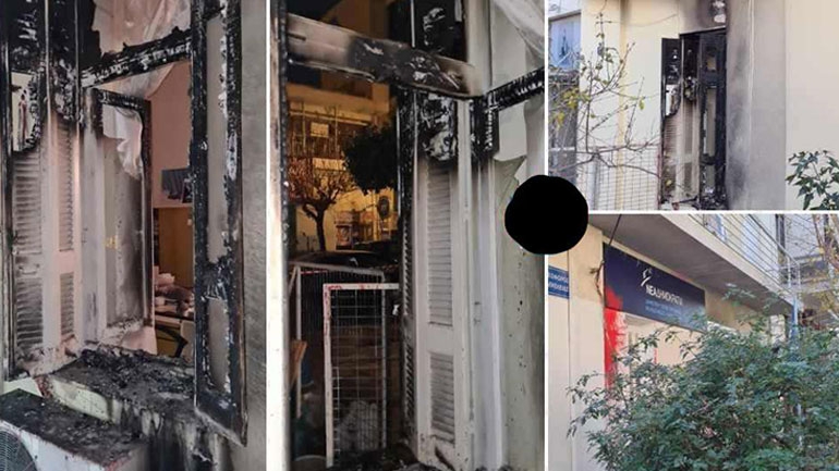 Ανάληψη ευθύνης για τον εμπρησμό γραφείων της ΝΔ στη Νέα Φιλαδέλφεια