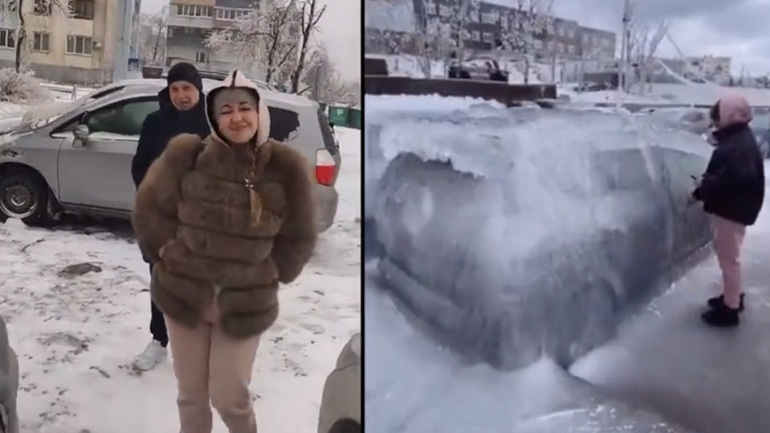 Αυτοκίνητο καλυμμένο με πάγο (Ρωσία)