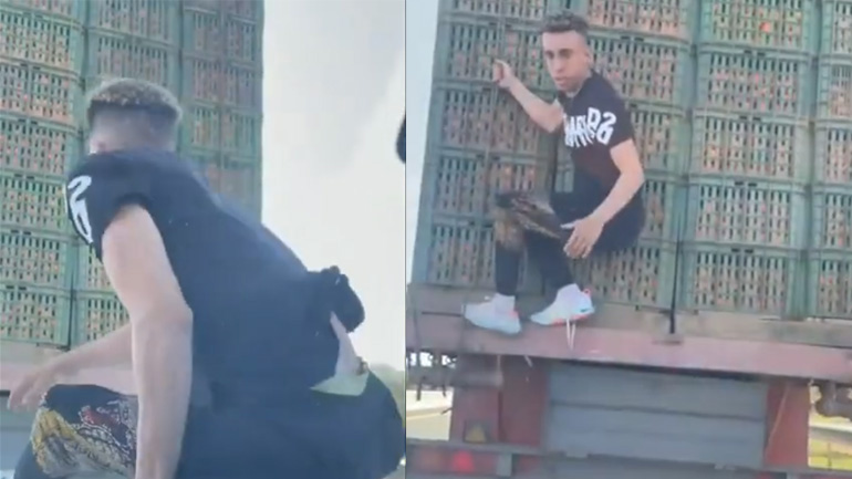 Νεαρός κλέβει μανταρίνια εν κινήσει