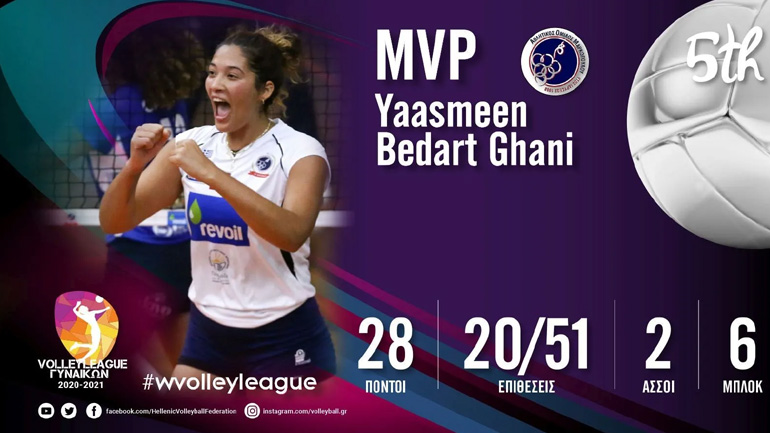 Volley League Γυναικών: MVP η Γιασμίν Μπεντάρτ