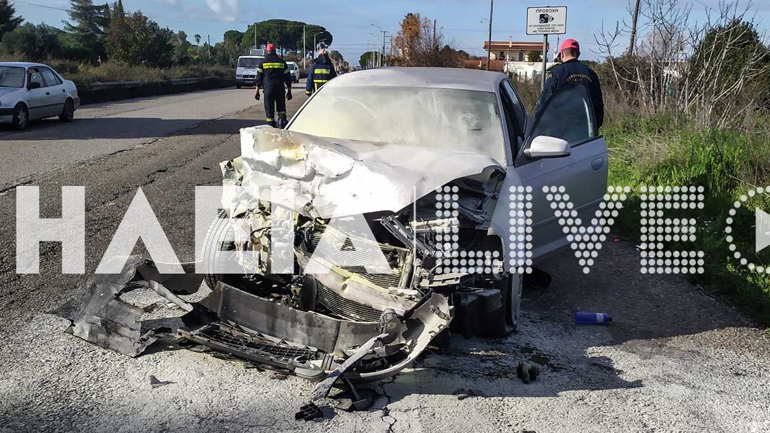 Σοβαρό τροχαίο στη Μαραθιά Ηλείας – Αυτοκίνητο πήρε φωτιά μετά από σύγκρουση