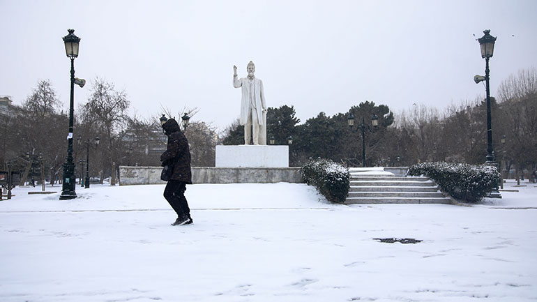 Χωρίς προβλήματα η χιονόπτωση στη Θεσσαλονίκη