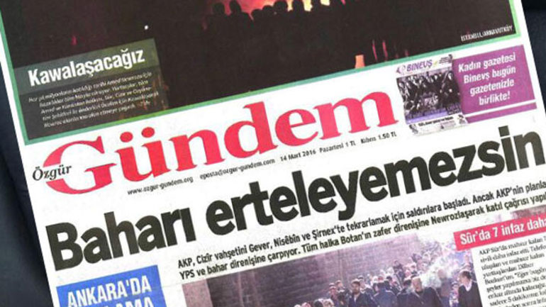 Τουρκία: Αυστηρές ποινές φυλάκισης κατά στελεχών της φιλοκουρδικής εφημερίδας Ozgur Gundem Τουρκία: Αυστηρές ποινές φυλάκισης κατά στελεχών της φιλοκουρδικής εφημερίδας Ozgur Gundem