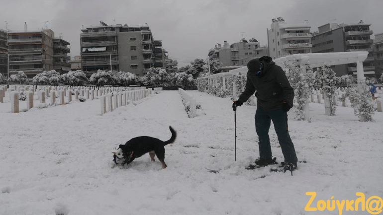 Σε λευκό κλοιό η Αττική – Εικόνες από το κέντρο, τα βόρεια προάστια και την παραλία