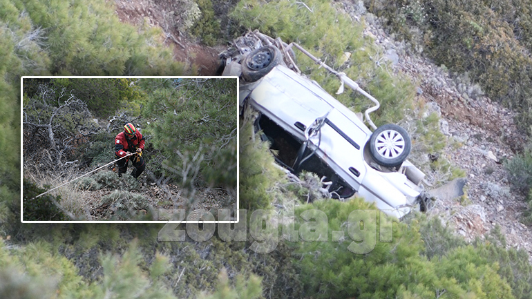 Θρίλερ στην Κερατέα με όχημα που έπεσε σε γκρεμό – Νεκρός ανασύρθηκε ο οδηγός