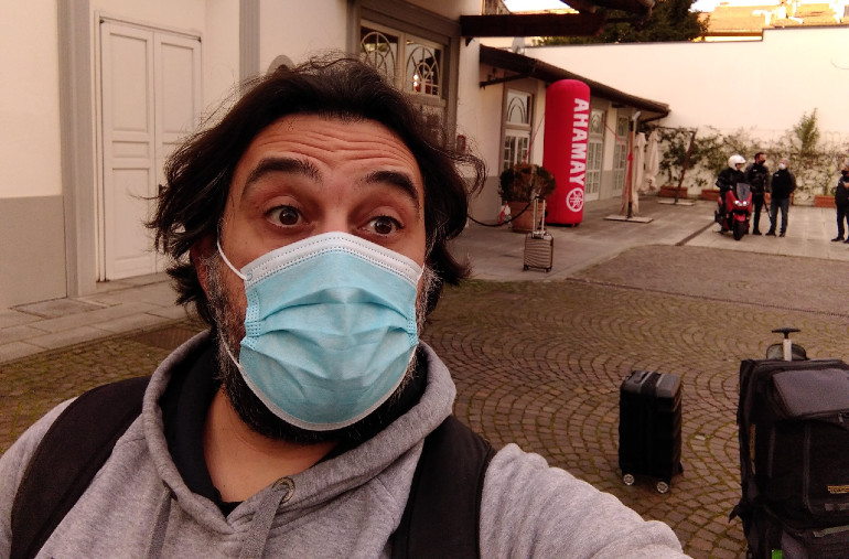 Μόλις φτάσαμε στο ξενοδοχείο της παρουσίασης...