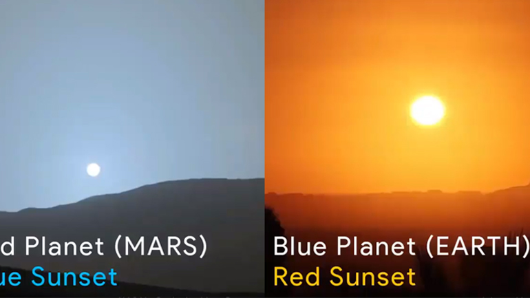 Η δύση του ηλίου στη Γη και στον Άρη