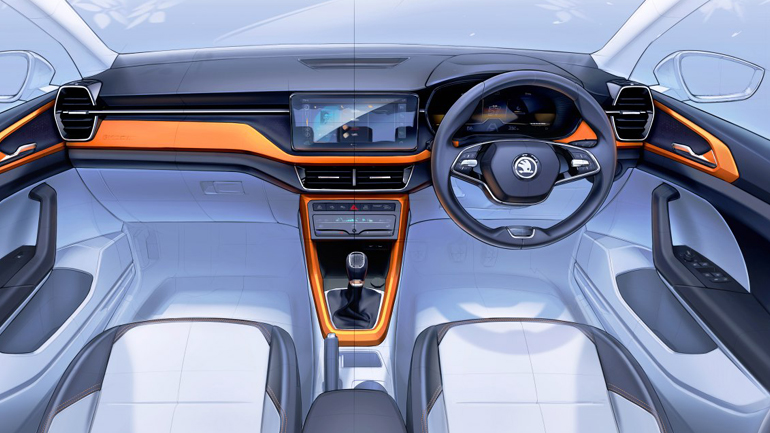 Πρώτες εικόνες από το εσωτερικό του Skoda Kushaq Πρώτες εικόνες από το εσωτερικό του Skoda Kushaq