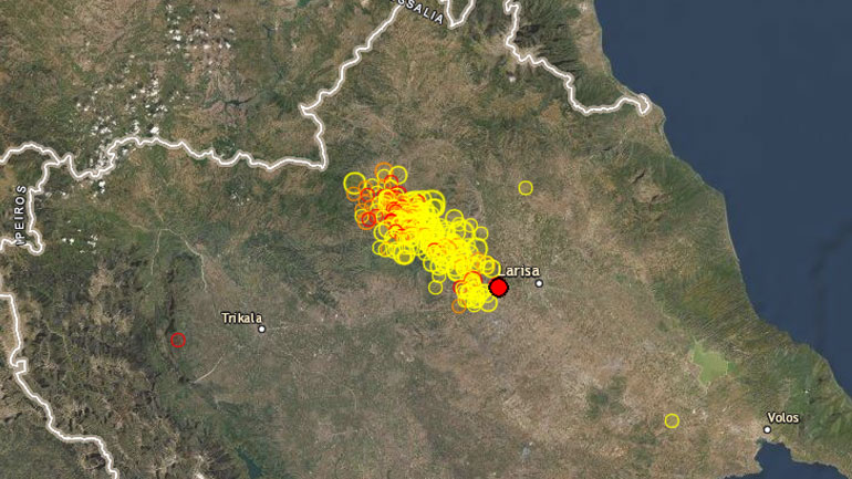 Σεισμός 3.6 Ρίχτερ δυτικά της Λάρισας